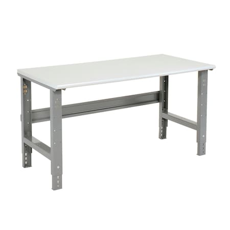 Global Industrial 60x30 Adjustable Height Workbench C-Channel Leg, ESD Safety Edge, Gray 250225